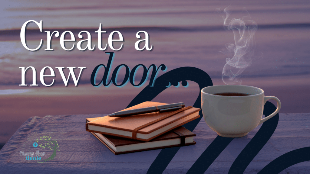 planning financial goals with notebook and coffee